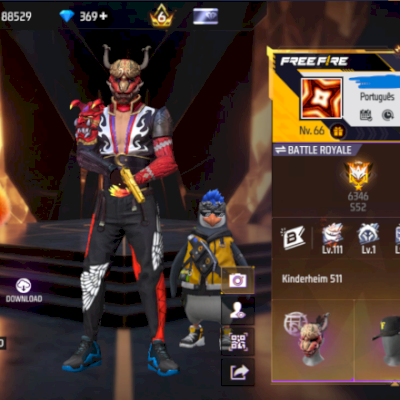 CONTA DE FREE FIRE RARA COM 1º,  2º, 3º PASSE E MESTRE ANTIGO 5ª TEMPORADA