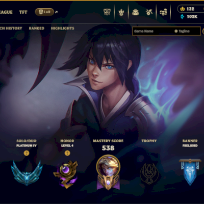 Conta de League of Legends e Valorant