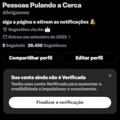 Conta com 28k de seguidores