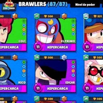 TODOS OS BRAWLERS, TODOS BRAWLERS COM SKINS,LIGA LENDÁRIA EM TODAS TEMPORADAS