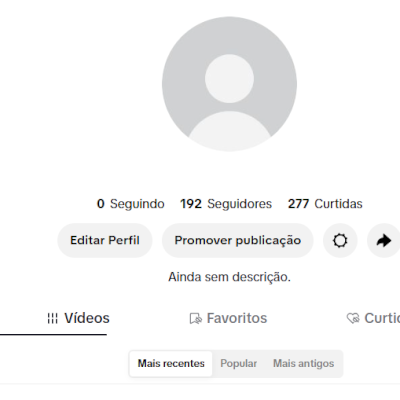 CONTA TIKTOK 192 SEGUIDORES E 277 CURTIDAS (CONTAS TIK TOK)