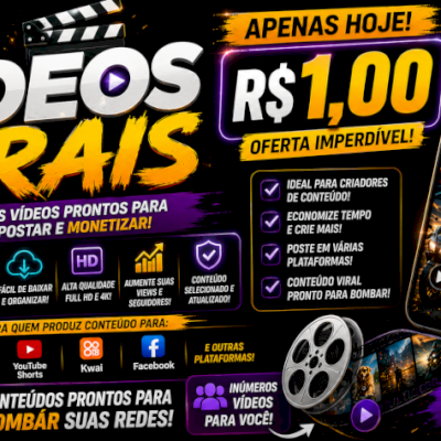 +800 Vídeos Virais Pack 5 –TikTok, Reels, Shorts, Kwai e Facebook-ENTREGA AUTOMÁ