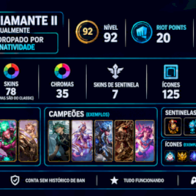 CONTA EX MESTRE COM MUITAS SKINS DE ADC - ACEITO OFERTASdiamante