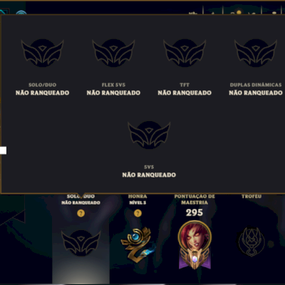Unranked com 150 Champs e 118 Skins ( MONO SUP )