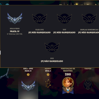 Prata 4 com 110 Champs e 93 Skins +4 Vitoriosas