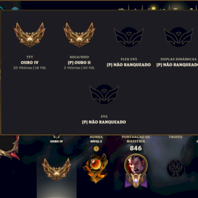 Ouro 2 com TODOS os Champs e 278 Skins ( Nivel 663 )