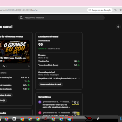YOUTUBE CANAL DE 99 INSCRITOS - ⭐⭐⭐⭐⭐