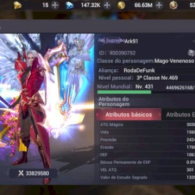 MU: Dark Awakening - Conta 2# Ranking Interserver LvL 472 + 1.500k investido!