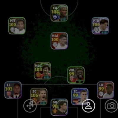 Conta efootball 3155 de força de time com etoo 104, brahim 104, Ferdinand 106