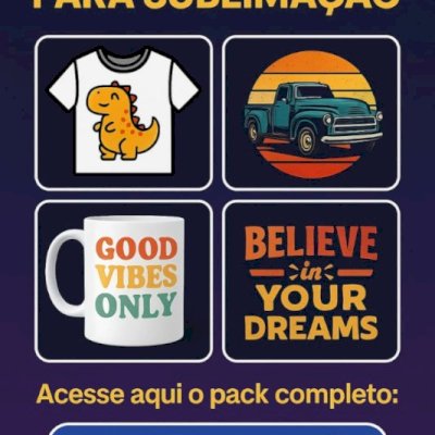 PACK COM +1500 ARTES PARA SUBLIMAÇÃO
