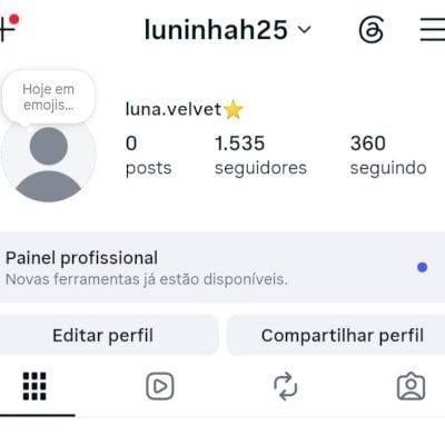 Conta Instagram criada 2020