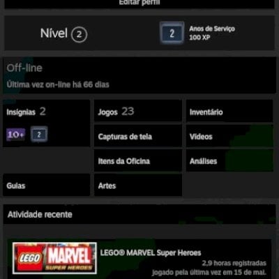 Conta steam com + de 20 jogos