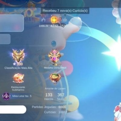 MLBB | Top Imortal 100★ | 367 Skins | Naruto, Primes, Legends | Emblemas Full 60
