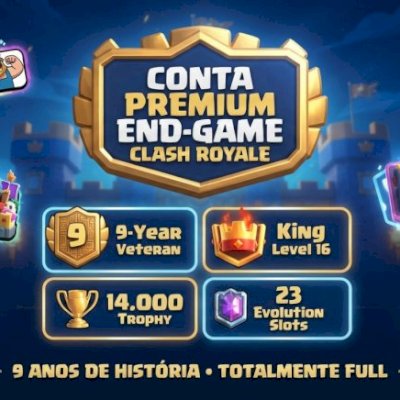 🔥 CONTA END-GAME 9 ANOS • 14K TROFÉUS • NV 16 • 42 FULL • 23 EVOS • 23 SKINS TO
