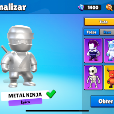 Conta Stumble Guys com skin especial! E 1000 gemas!
