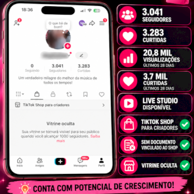 TikTok Shop BR | 3K seguidores | Pronta pra Crescer