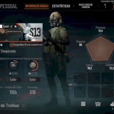 CONTA AREN BREAKOUT MOBILE 85 MILHÕES, CONTA COM ALGUMAS SKINS INCLUINDO A DA PA