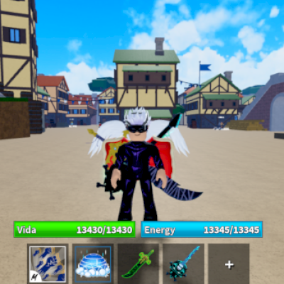CONTA BLOX FRUITS COM ANGEL V4 + DARK BLADE + 2X DINHEIRO
