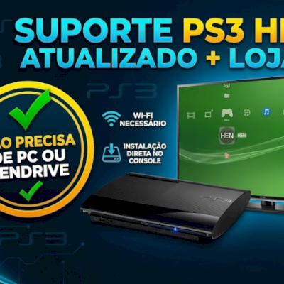 🎮 SUPORTE TÉCNICO E INSTALAÇÃO HEN PS3 + LOJAS (SEM PC E SEM PENDRIVE)