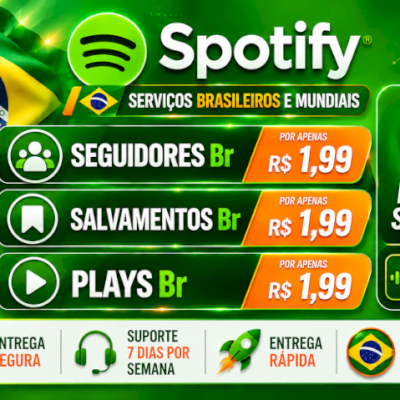 🎵 Spotify | Seguidores, Plays, Salvamentos e Ouvintes Mensais 🇧🇷🌍