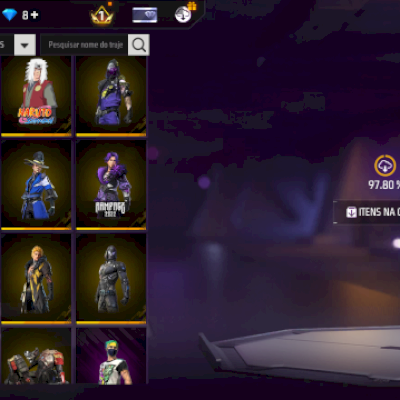 CONTA FREE FIRE BÁSICA/Com Itens top