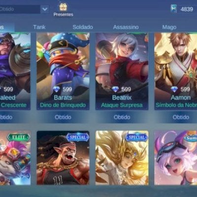 Conta mlbb TDS heróis Full emblemas