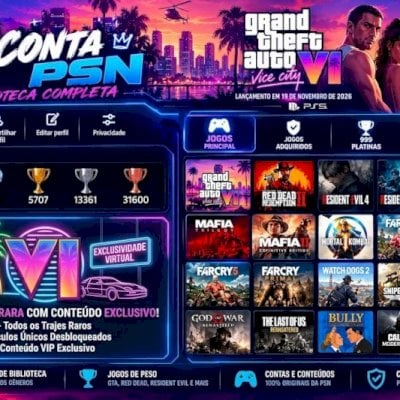 🔥 CONTA PSN COMPLETA| GTA VI | 1.171 PLATINAS 🏆