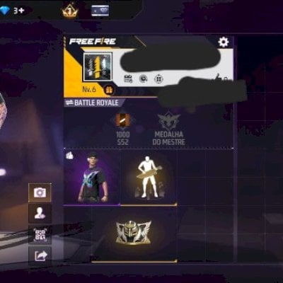 CONTA FF NIVEL 6 + 1 SKIN VIBE METAMORFOSE + 1 GELO ASAS DO REY + EMOTE RARO