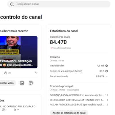 CANAL MONETIZADO COM + DE 80K