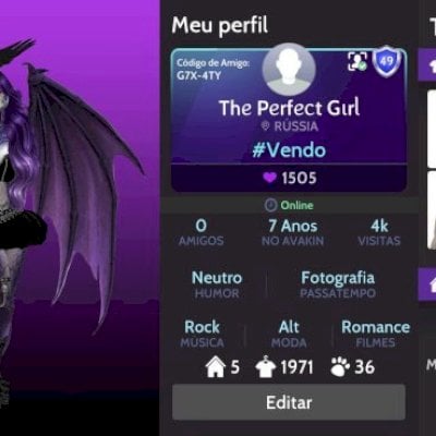 Vendo Conta Feminina Rica Nível 50