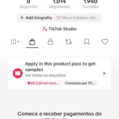 CONTA DO TIKTOK COM SHOP ATIVO +1K SEGUIDORES, LIVES ATIVAS (ENGAJAMENTO REAL)