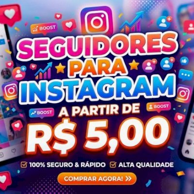 Seguidores para Instagram a partir de 5,00!