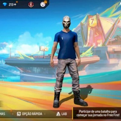 Conta de FF com 5 camisas de time e 213 diamantes