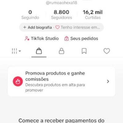 CONTA DO TIKTOK COM SHOP ATIVO +8,8K SEGUIDORES +16K CURTIDAS (LIVES ATIVAS)