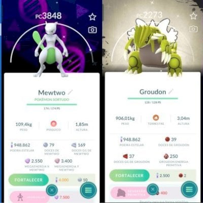 CONTA POKEGO – NÍVEL 64 - 242 LENDÁRIOS - 233 BRILHANTES - ANO 2022