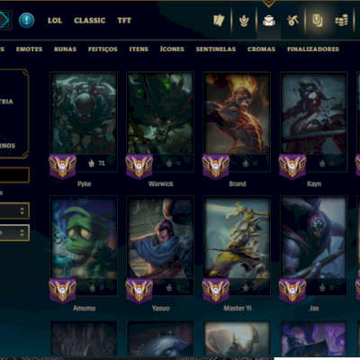 Vendo Conta League Of Legends (LOL) Elo : PLatina 4 (atualmente) Nivel : 266