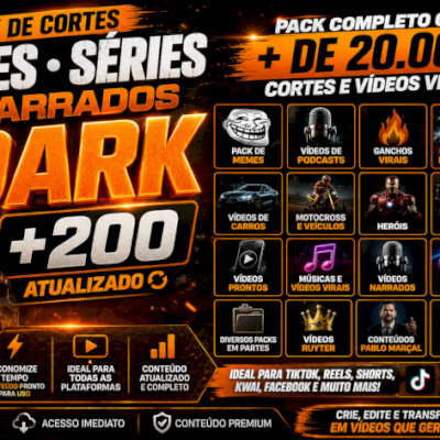 +20k Cortes +Pack Dark 200 Cortes-Filmes, Séries, Memes, Podcasts-ENTREGA AUTOMÁ