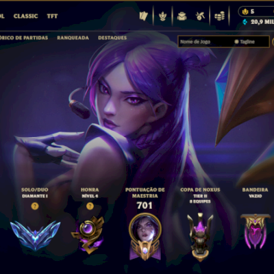 Conta diamante 1 (mestre) com todos os bonecos e 229 skins