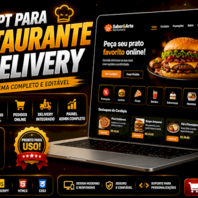🍔 Sistema Restaurante e Delivery Premium 100% Editável ⭐