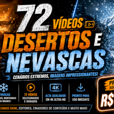 🏜️❄️ 72 Vídeos de Desertos e Nevascas-Paisagens Incríveis-ENTREGA AUTOMÁTICA 🎯