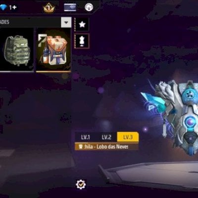 CONTA FREE FIRE NIVEL 9 + SKIN DO RIN + 3 SKINS + 3 MOCHILAS + ARMA + PARAQUEDAS