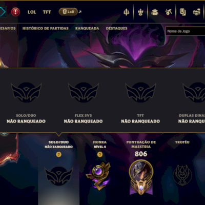 Unranked com TODOS os Champs e 189 Skins ( ADC / SUP ) - ( Nivel 771 )