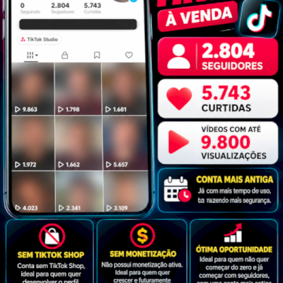 Conta TikTok Shop | 2K+ Seguidores  | Prontas para Crescer