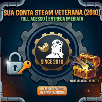 CONTA STEAM ANTIGA Veterana (2010, 2011, 2012) VAZIA FULL ACESSO 15-14 Anos