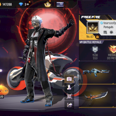 🔥  CONTA FF | NVL.67 | +400 PEITORAIS | DINO JEANS | SOMBRA ROXA | DUNK MASTER