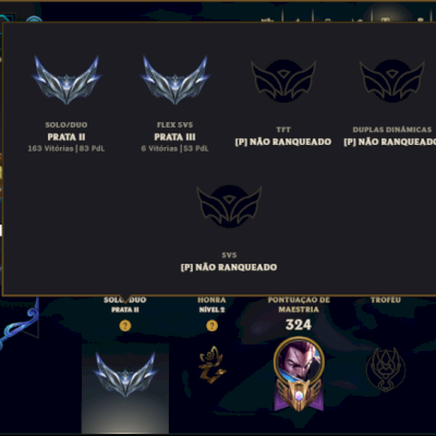 Prata 2 com 95 Champs e 71 Skins ( Mais de 300 Jogos )