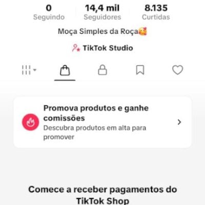 CONTA DO TIKTOK MONETIZADA + SHOP ATIVO +14K SEGUIDORES (ENGAJAMENTO REAL)