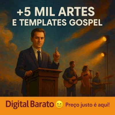 🙏Pacote Gospel: +5 Mil Artes, Banners E Templates: Eleve Seu Ministério E Obra
