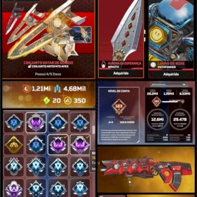 CONTA APEX - 3 HERANÇAS - MUITAS LENDARIAS - 4x MESTRE E MUITO MAIS