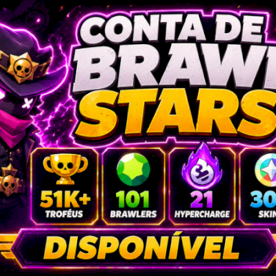 Brawl Estrelas⭐ 51k+ Troféus⭐ 21 Hypercharge ⭐ 300 Skins ⭐ 101 Brawlers